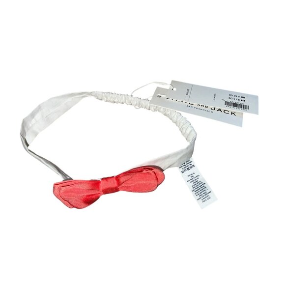 Janie & Jack Coral Orange Pink Elastic Cloth Baby Headband One Size Baby Girl - Picture 2 of 5